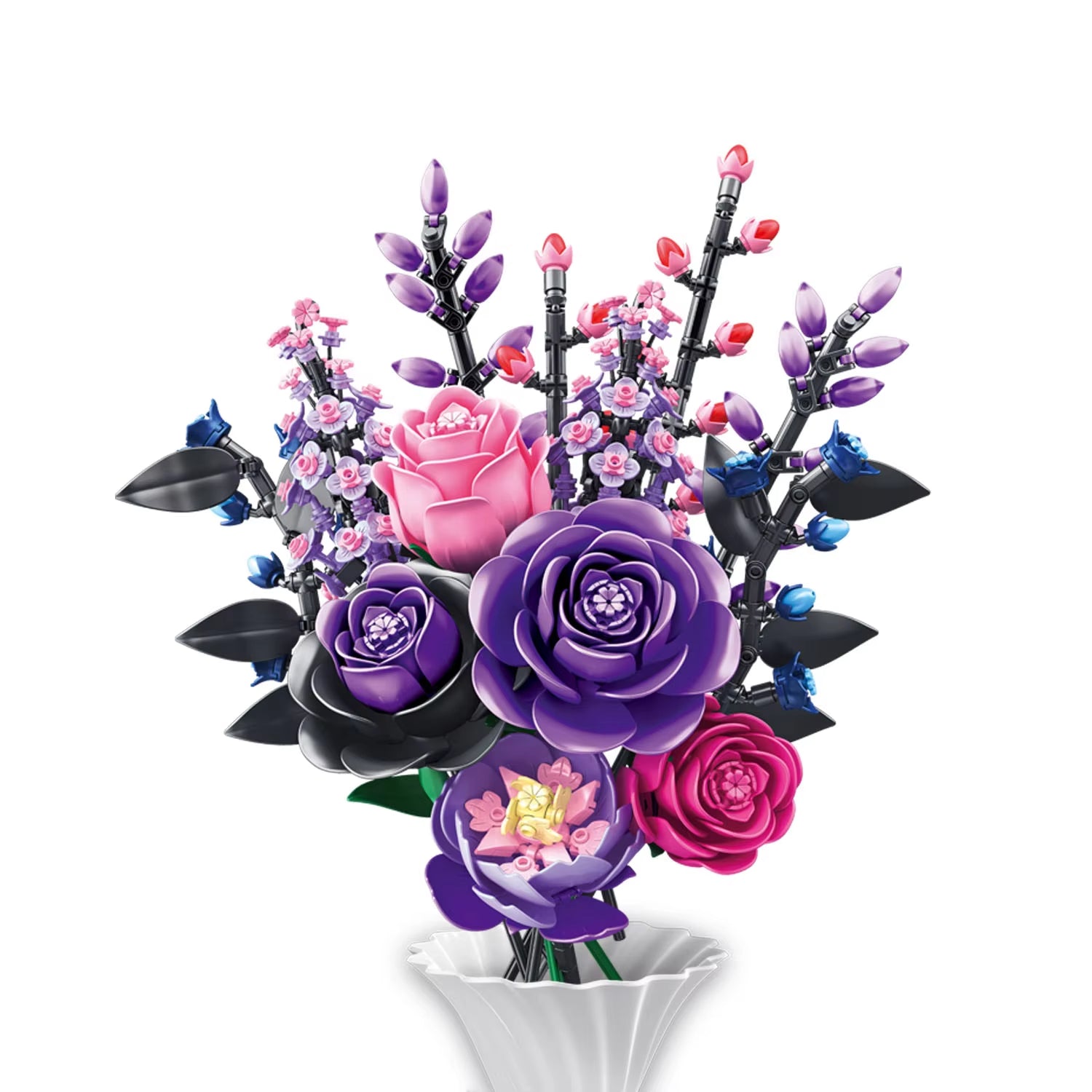 9-in-1 Bouquet Model Building Blocks Educational Toys Flowers Bricks Puzzle Sets Desktop Ornament Valentine's Day Christmas Gift