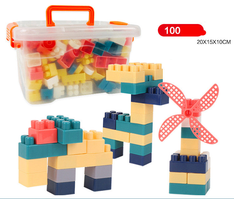 Building Blocks Set with Storage Box Classic Brick Toy for Kids Ages 3+