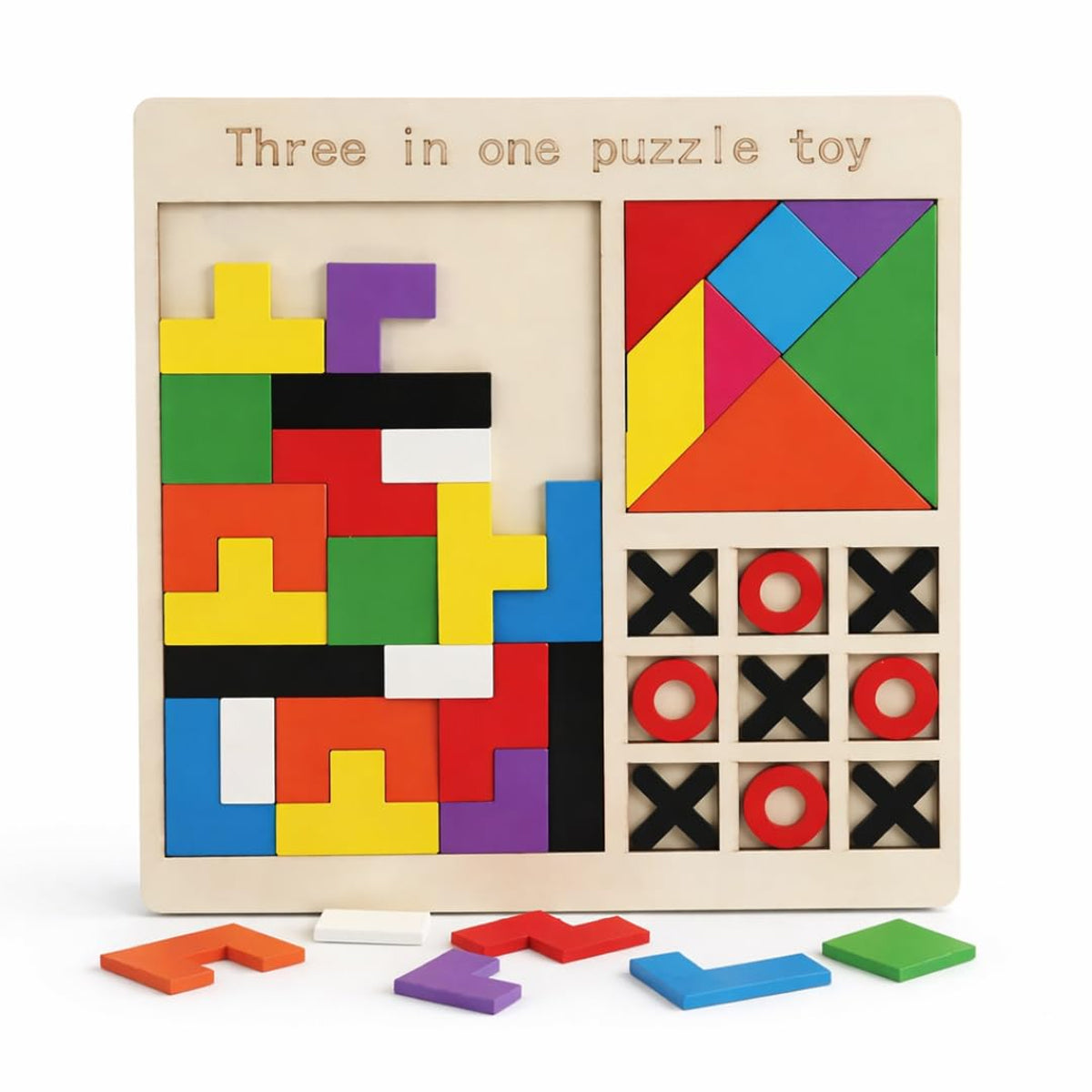 Wooden Puzzle Blocks Set