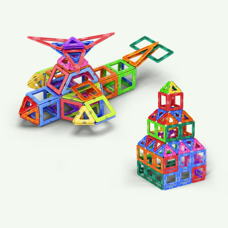 Magnetic Building Tiles 50pcs Kids 3D Puzzle Building Blocks Set for Ages 3+
