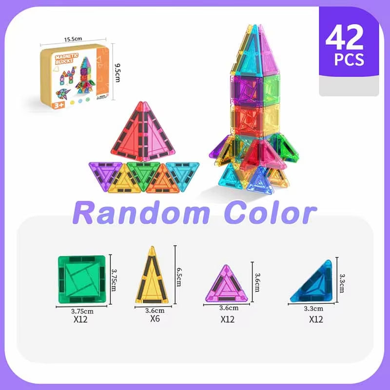 Mini Magnetic Tile Building Set, 40 Pieces, Portable