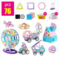 Magnetic Building Tile Set For STEM Play, 70-86 Pieces