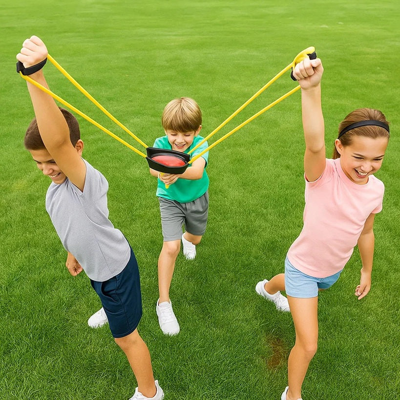 3-Person Water Balloon Slingshot Launcher 5ft for Outdoor Summer Games