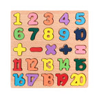Wooden Alphabet Number & Shape Puzzle Set