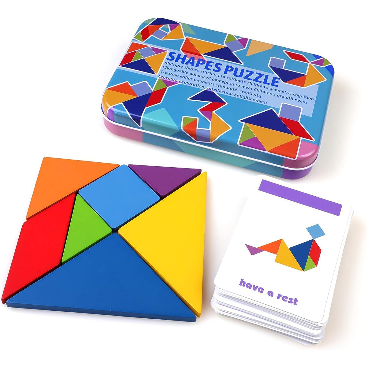 Tangram Puzzle Box with Cards