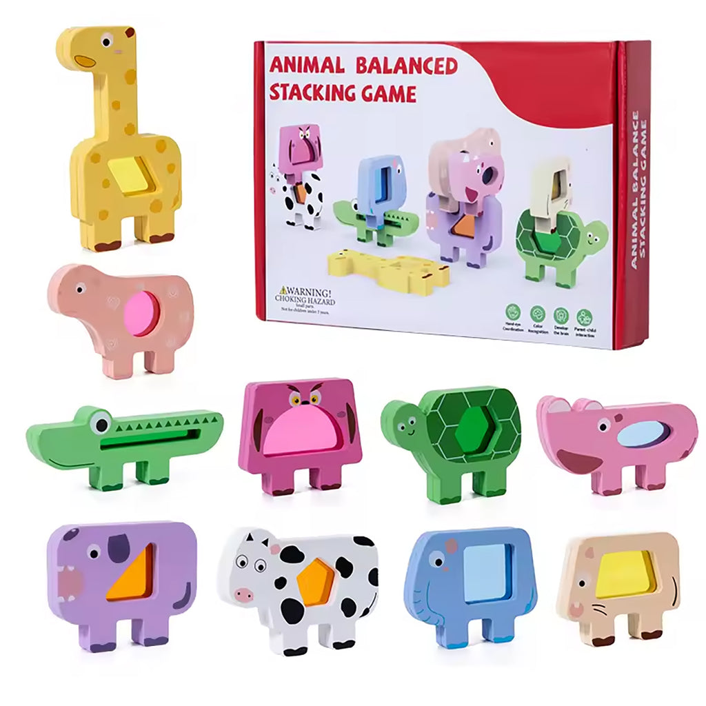Wooden Animal Stacking Blocks