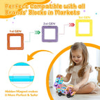 Magnetic Building Blocks Tile Set for Kids – ABS STEM Construction Toy 70/76/86 Pcs, Ages 3+