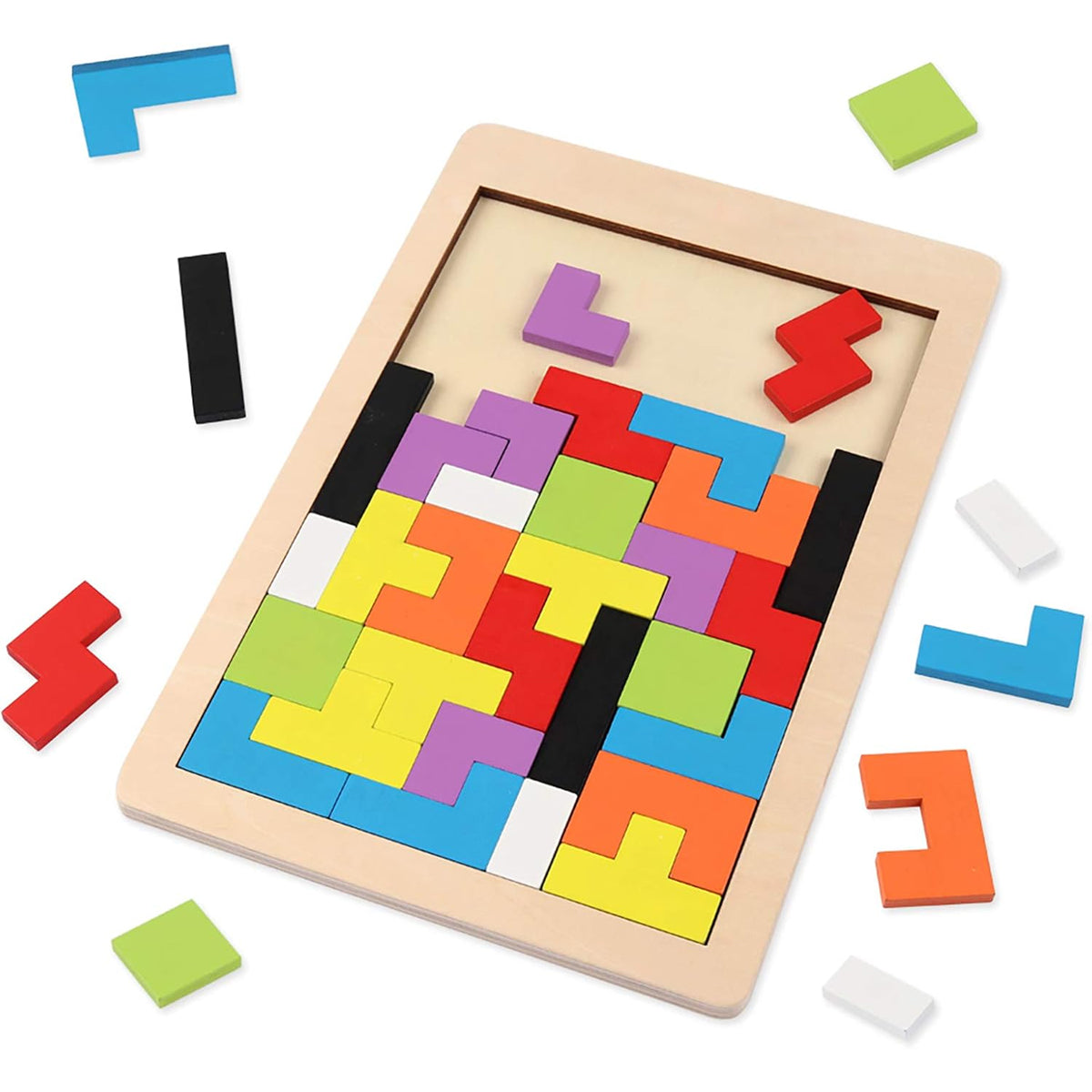 Wooden Puzzle Blocks Set