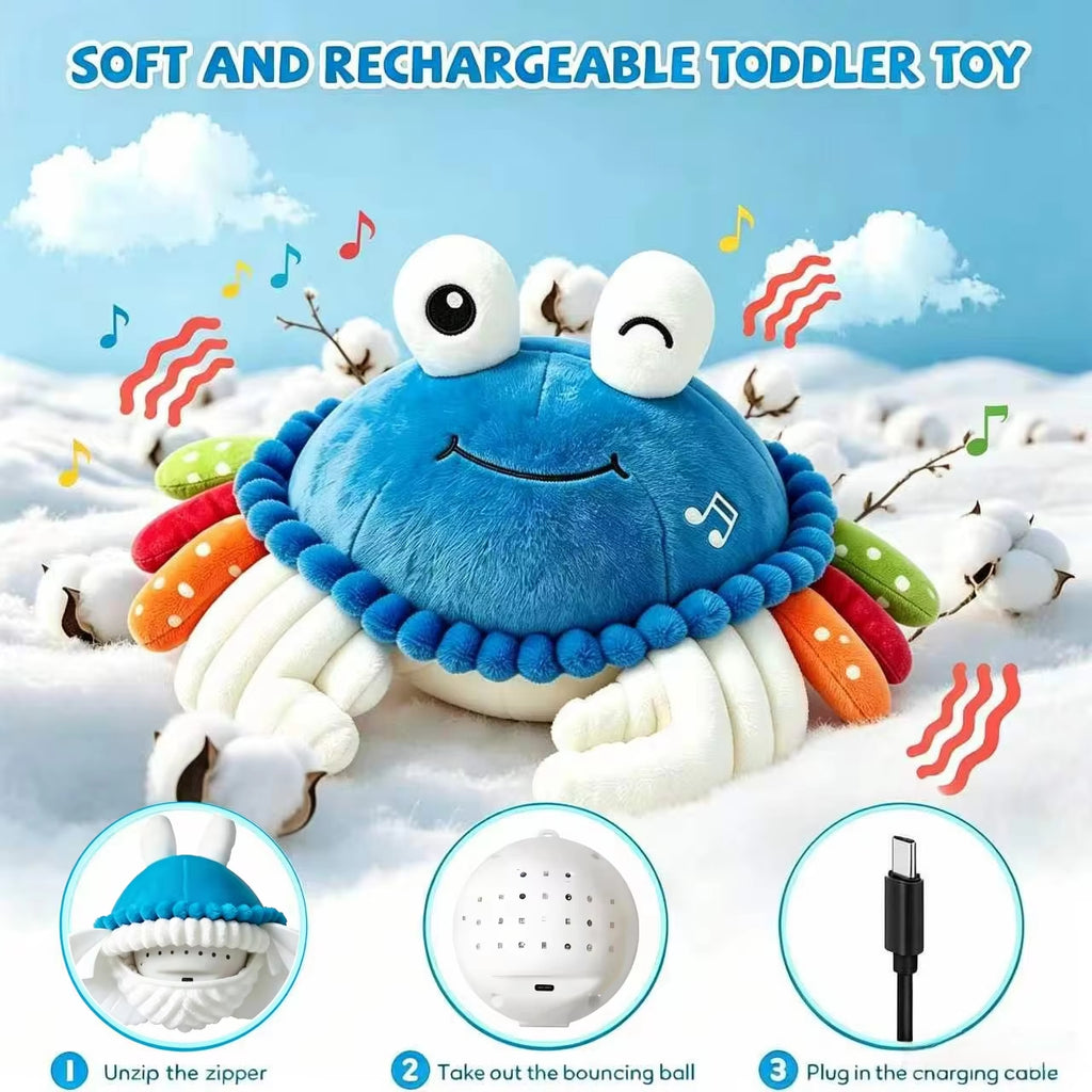 Electric Plush Crawling Crab Toys(USB Charger)