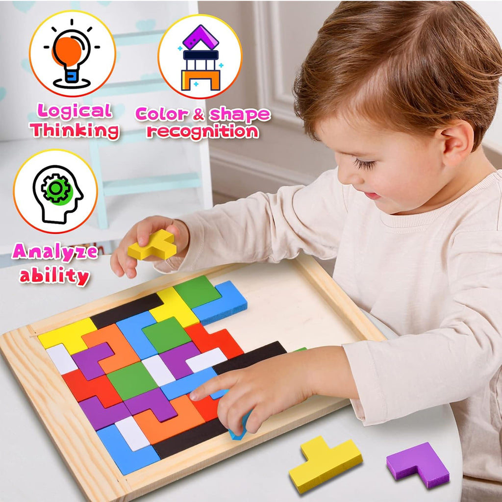Wooden Puzzle Blocks Set