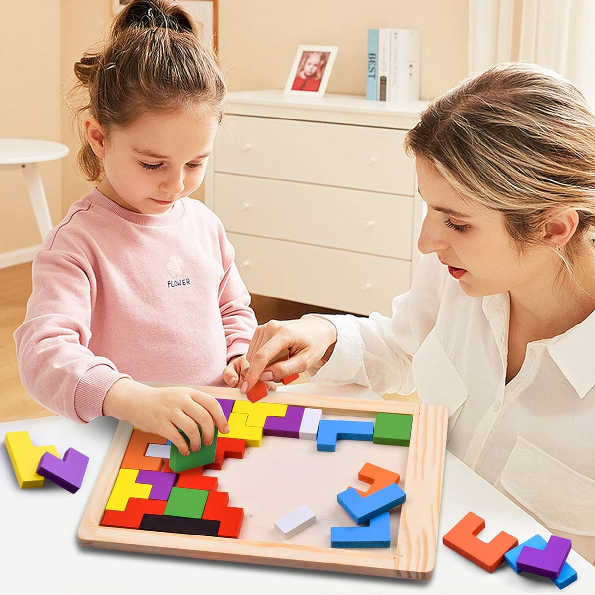 Wooden Puzzle Blocks Set
