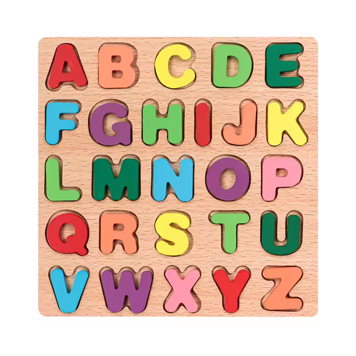 Wooden Alphabet Number & Shape Puzzle Set