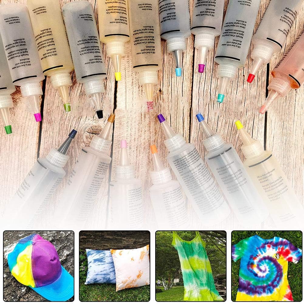 18-Color Tie Dye Kit with Rubber Bands, Gloves & Tablecloth for Kids & Adults