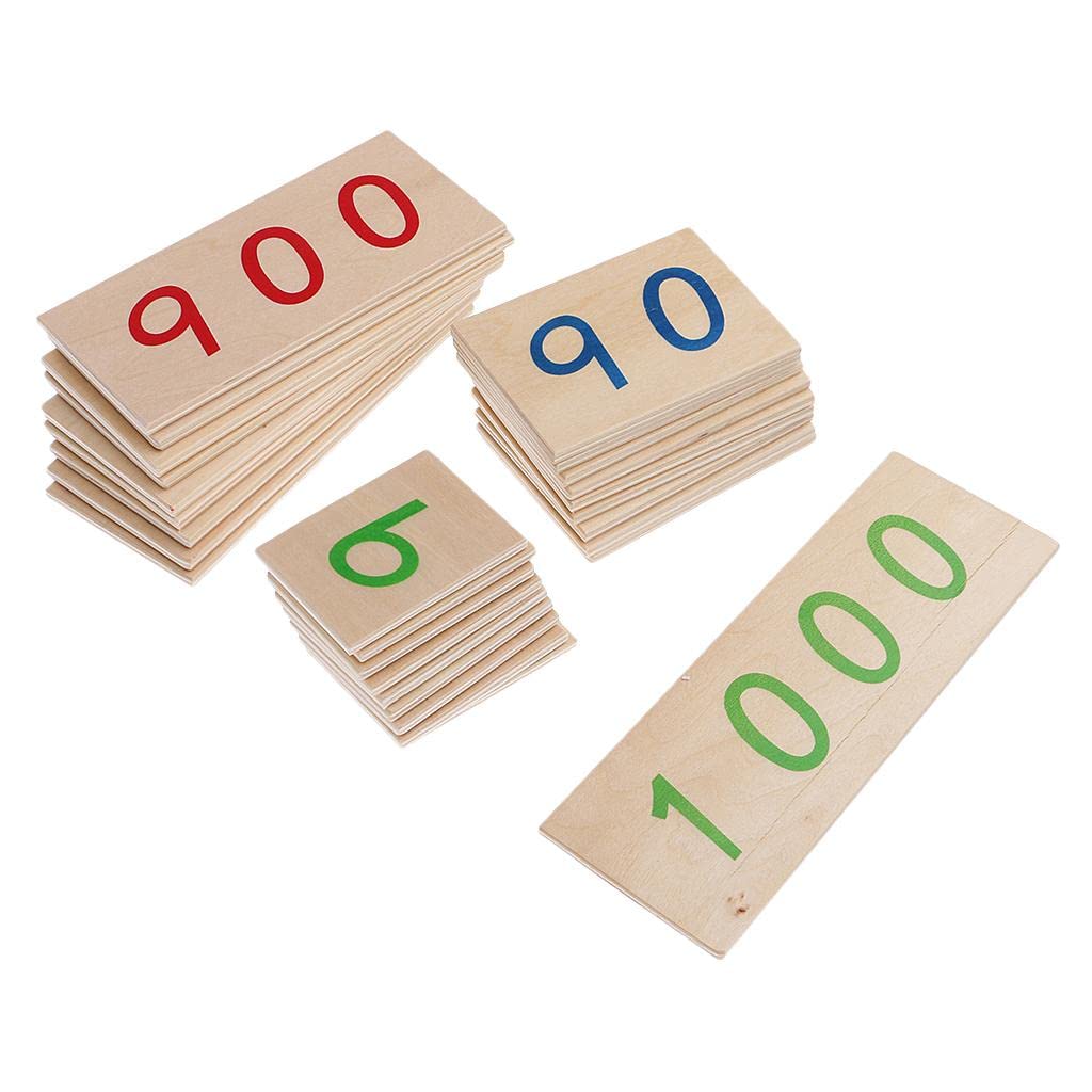 Montessori Wooden Number Cards 1–9000
