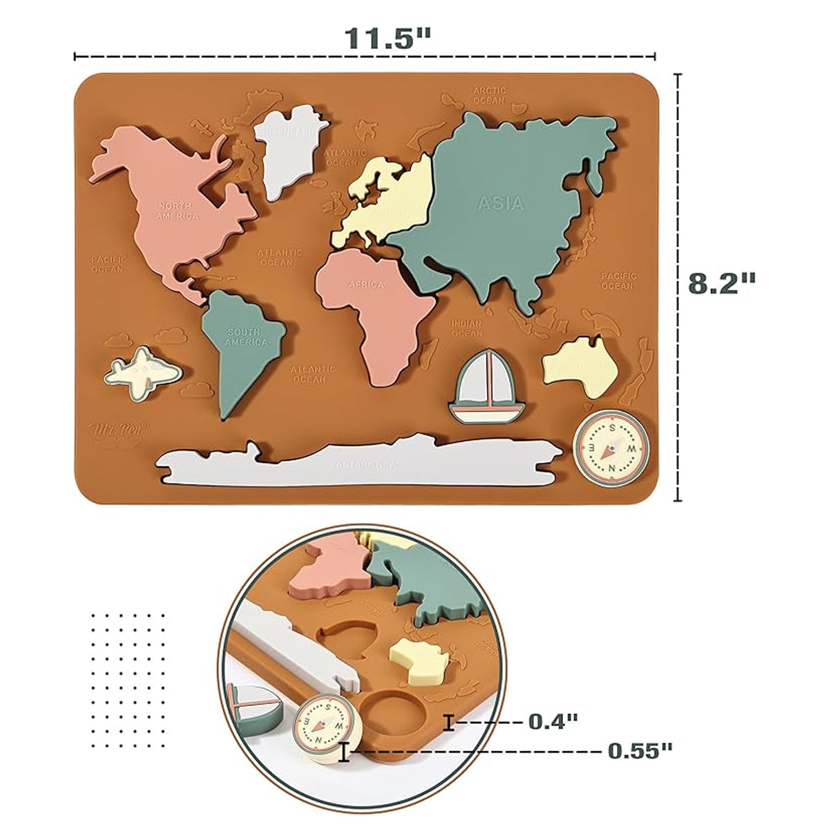 Silicone World Map Puzzle for Fun Geography Learning