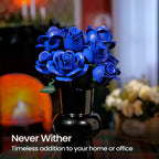 Blue Rose Flower Building Block Set, Adult DIY Gift