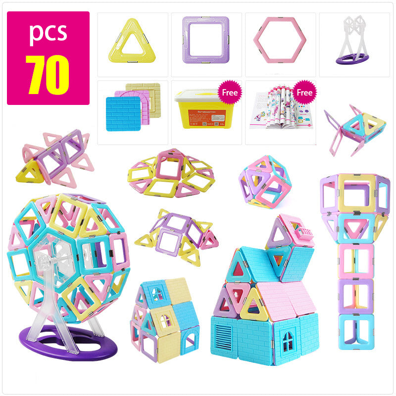 Magnetic Building Blocks Tile Set for Kids – ABS STEM Construction Toy 70/76/86 Pcs, Ages 3+