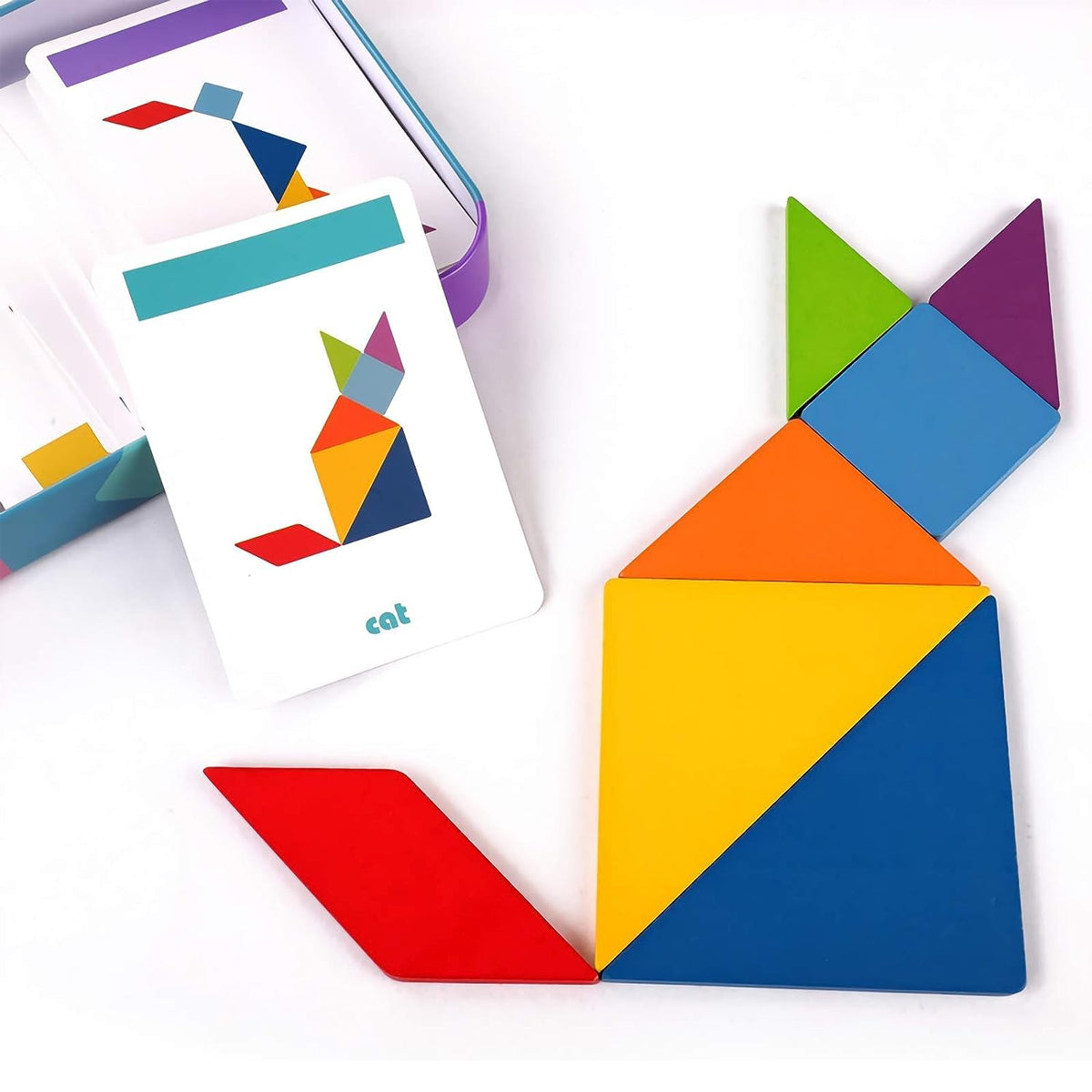 Tangram Puzzle Box with Cards