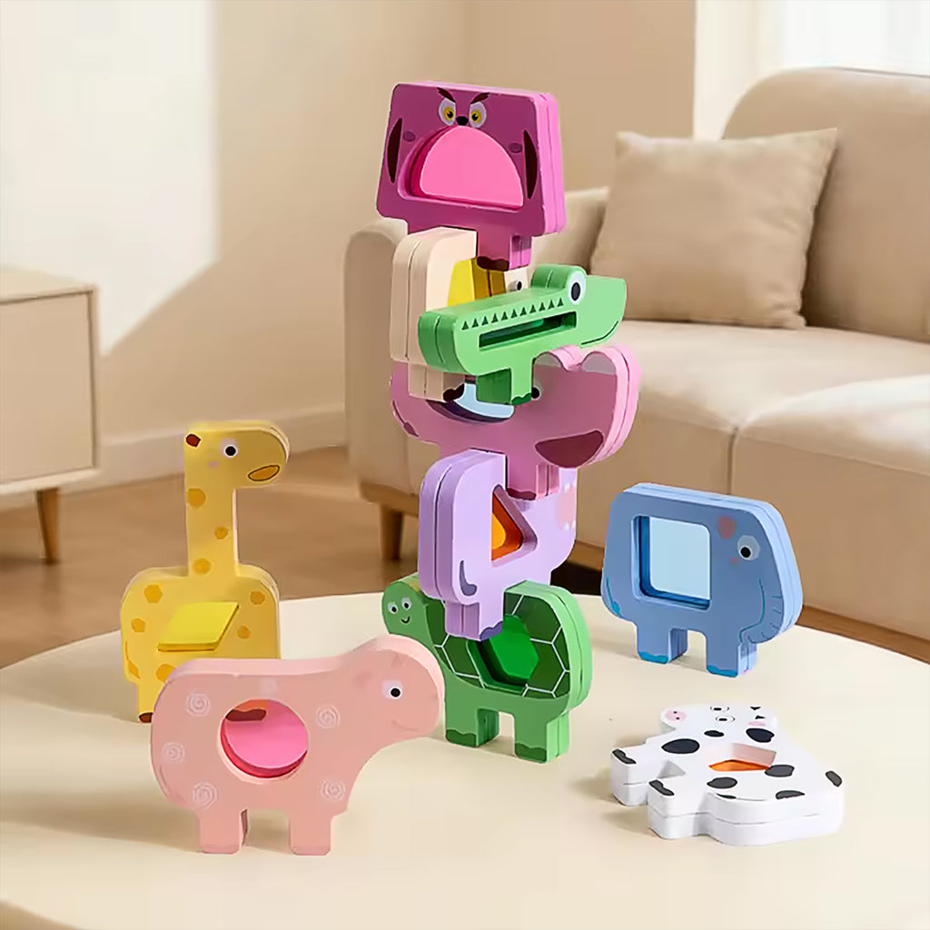 Wooden Animal Stacking Blocks