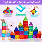 Transparent Color Window Magnetic Tile Set, 100 Pieces