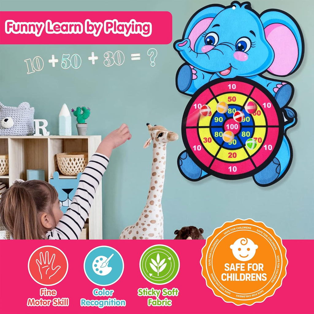 Cartoon Animal Sticky Ball Dart Board Game Set