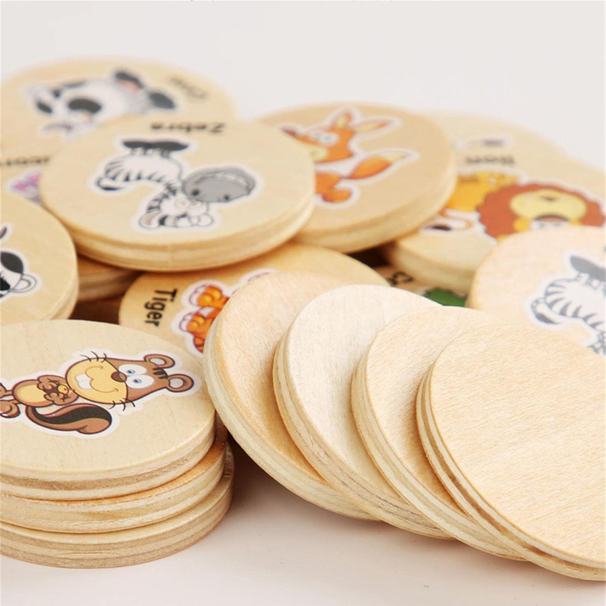 Wooden Animal Memory Matching Game