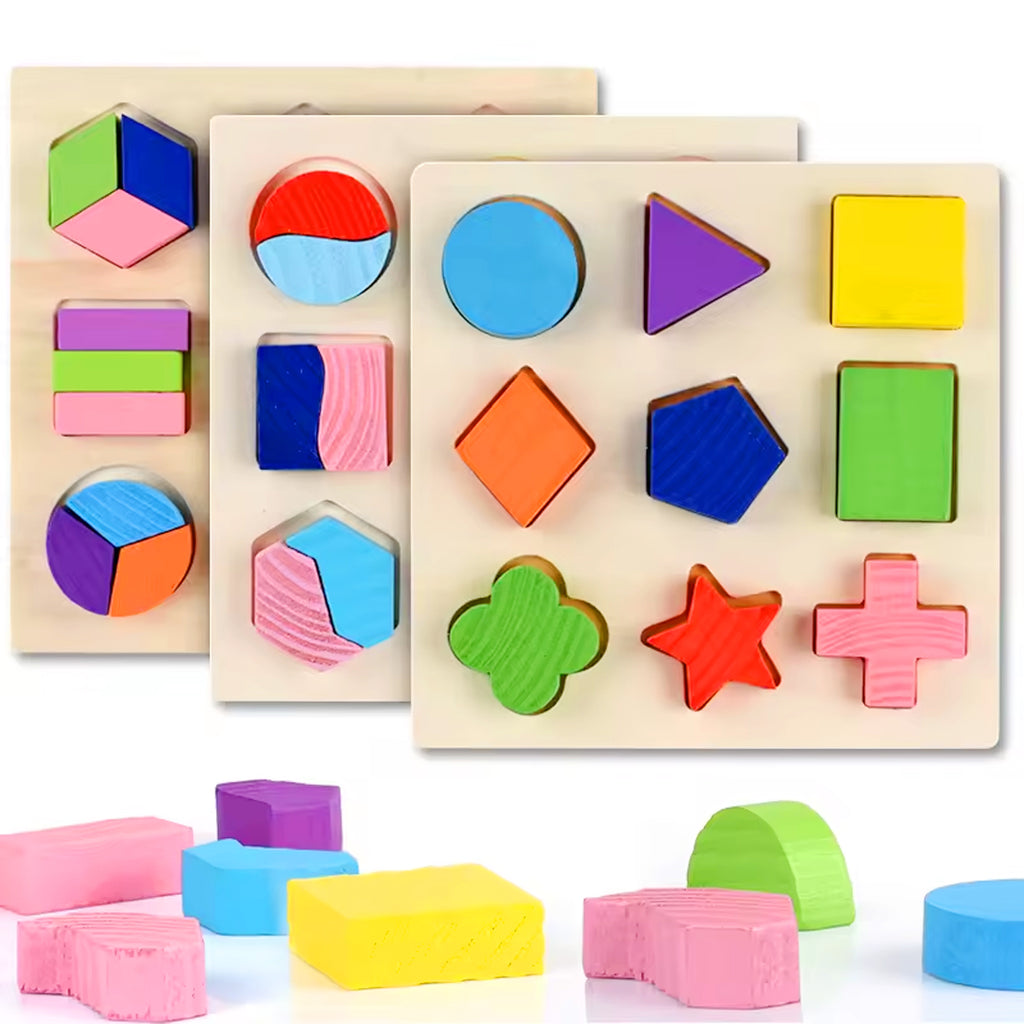 Wooden Shape Matching Puzzle Board