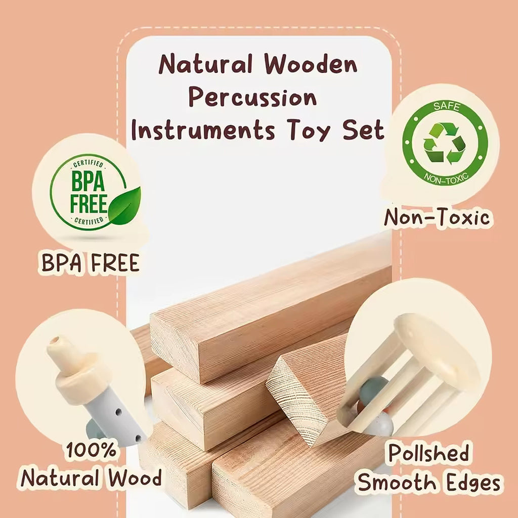 5PCS Wooden Musical Instrument Set
