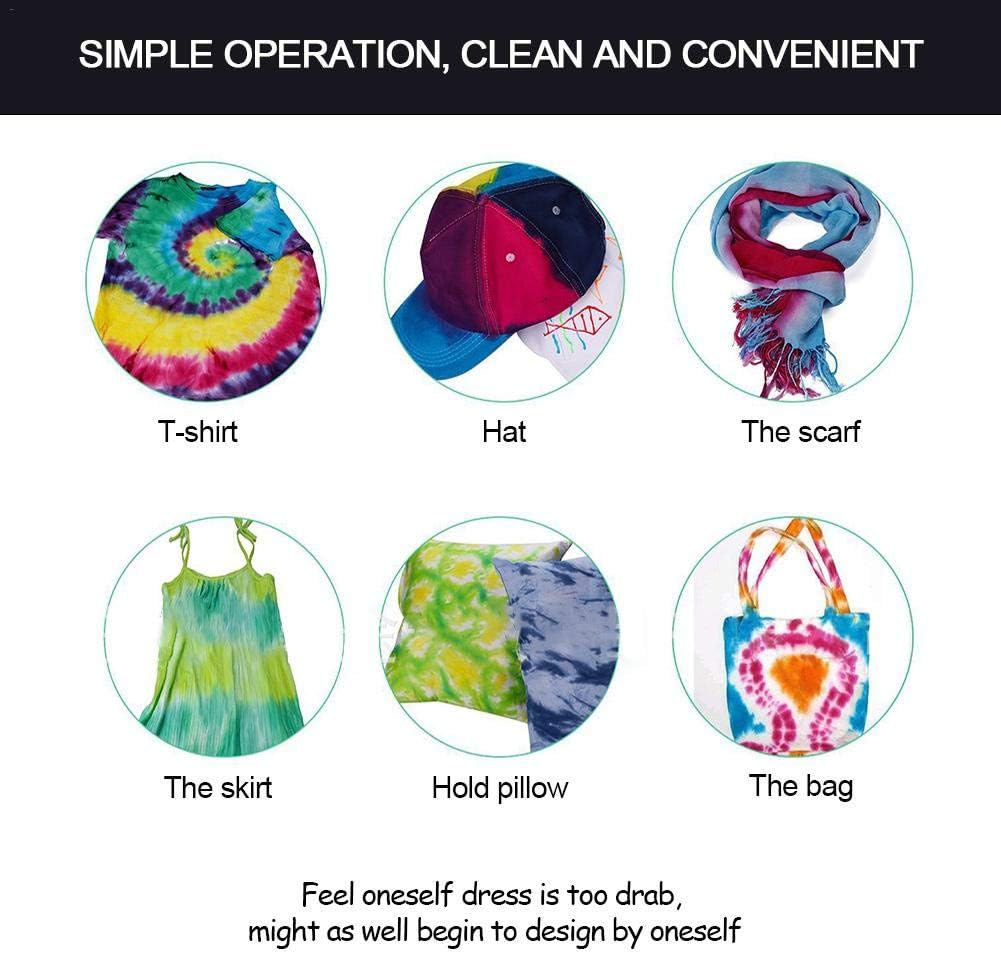 18-Color Tie Dye Kit with Rubber Bands, Gloves & Tablecloth for Kids & Adults