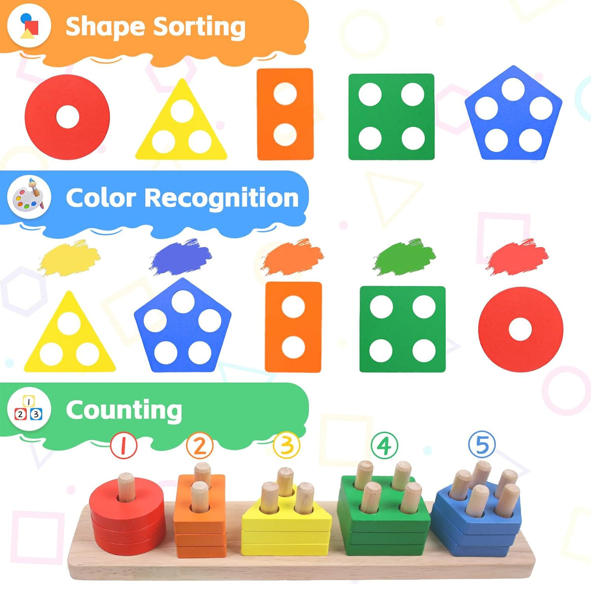 Montessori Wooden Sorting & Stacking Toy