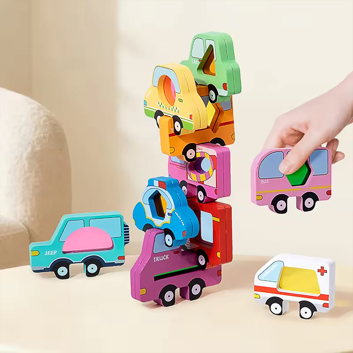 Wooden Animal Stacking Blocks
