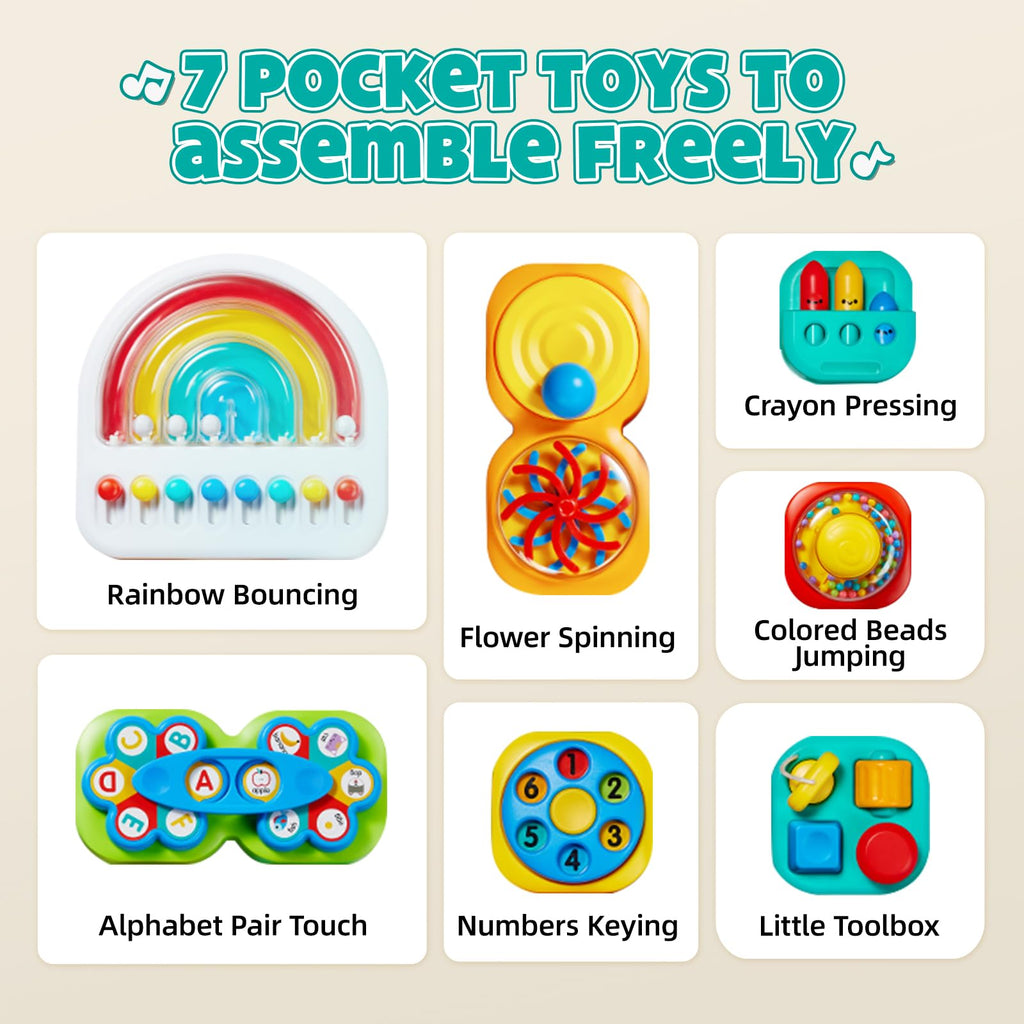 Busy Board Montessori Sensory Toy for Toddlers 1-6