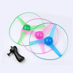Kids Luminous LED Flying Disc UFO Toy, Pull String Glow Spinning Top Outdoor Toy