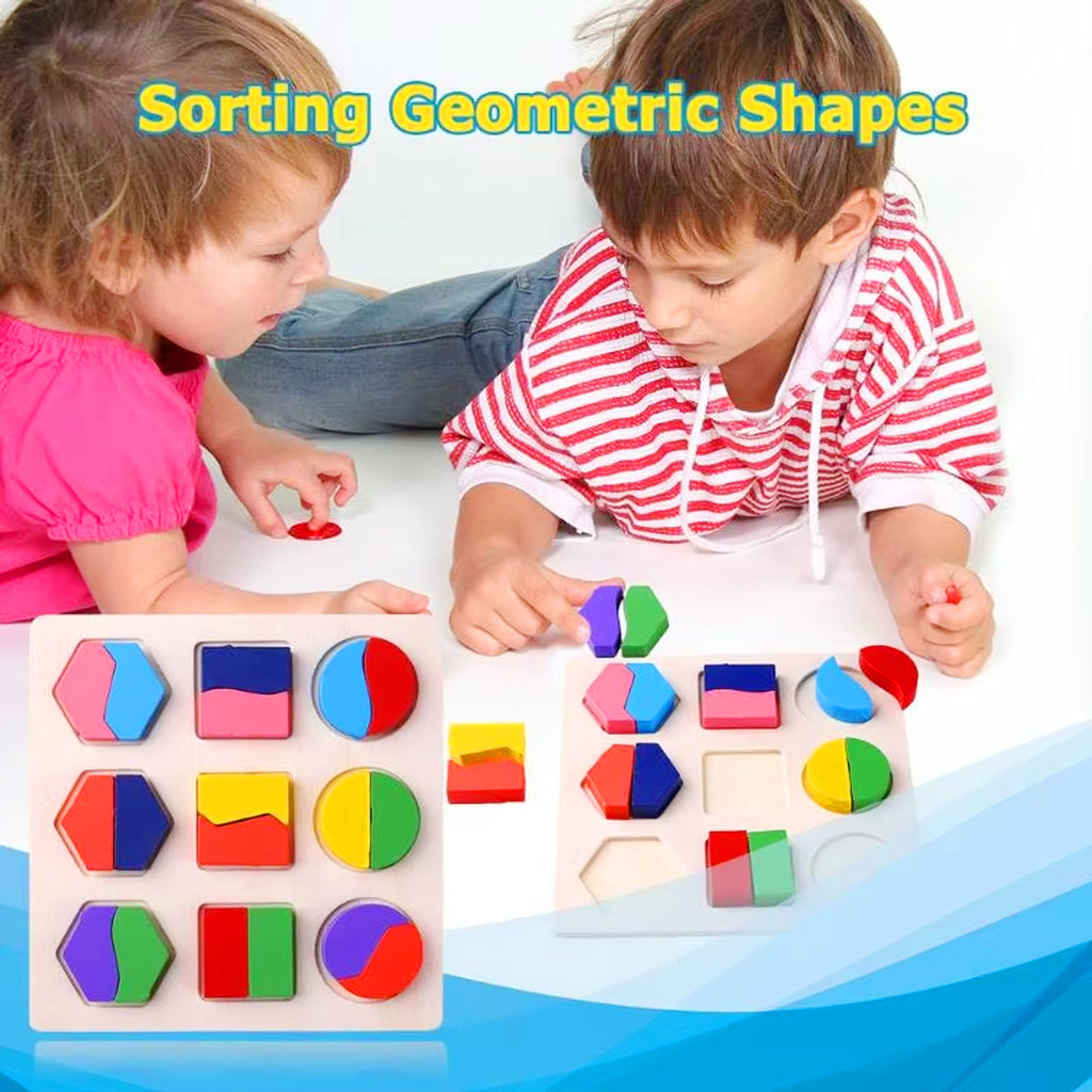 Wooden Shape Matching Puzzle Board