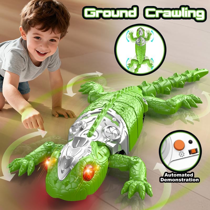 Wall Crawler Gecko RC Lizard Toy with LED Eyes