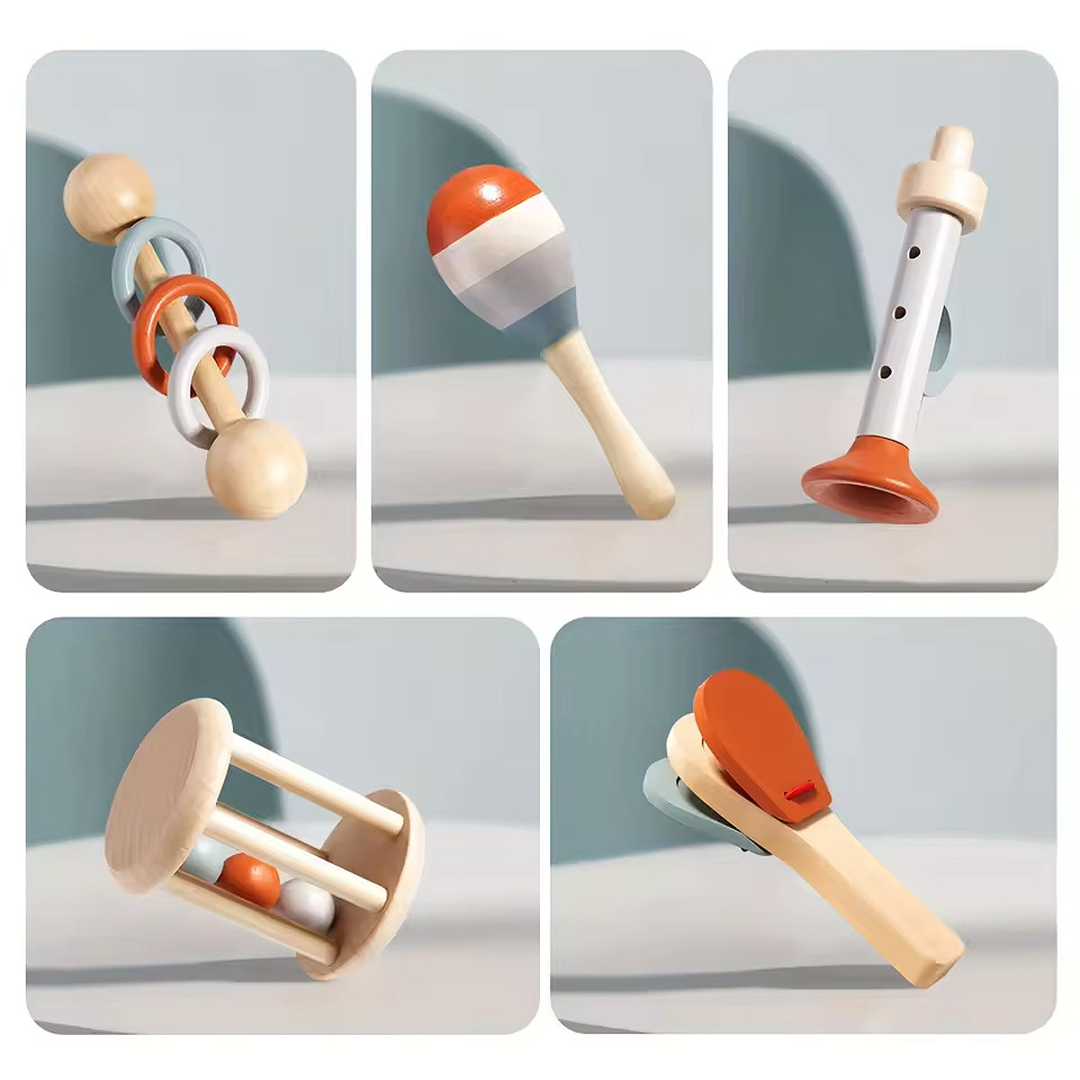 5PCS Wooden Musical Instrument Set