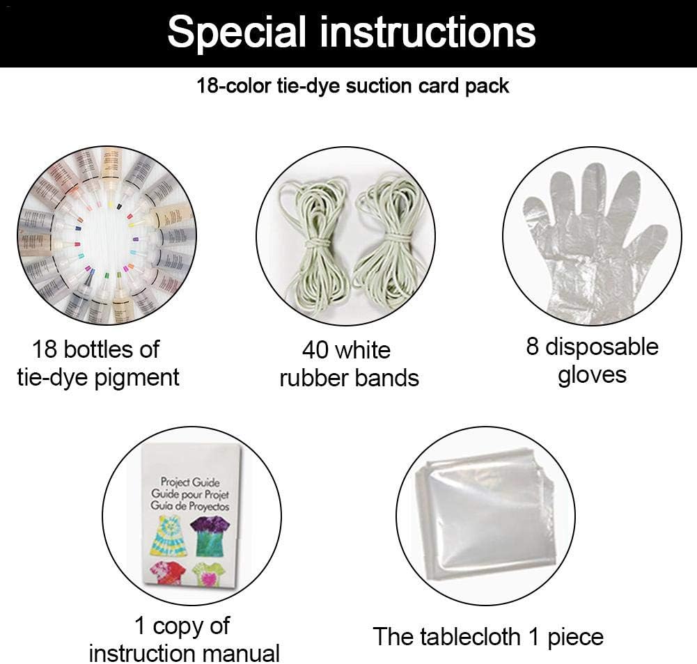 Tie Dye Craft Kit With Gloves And Tablecloth, 18 Colors