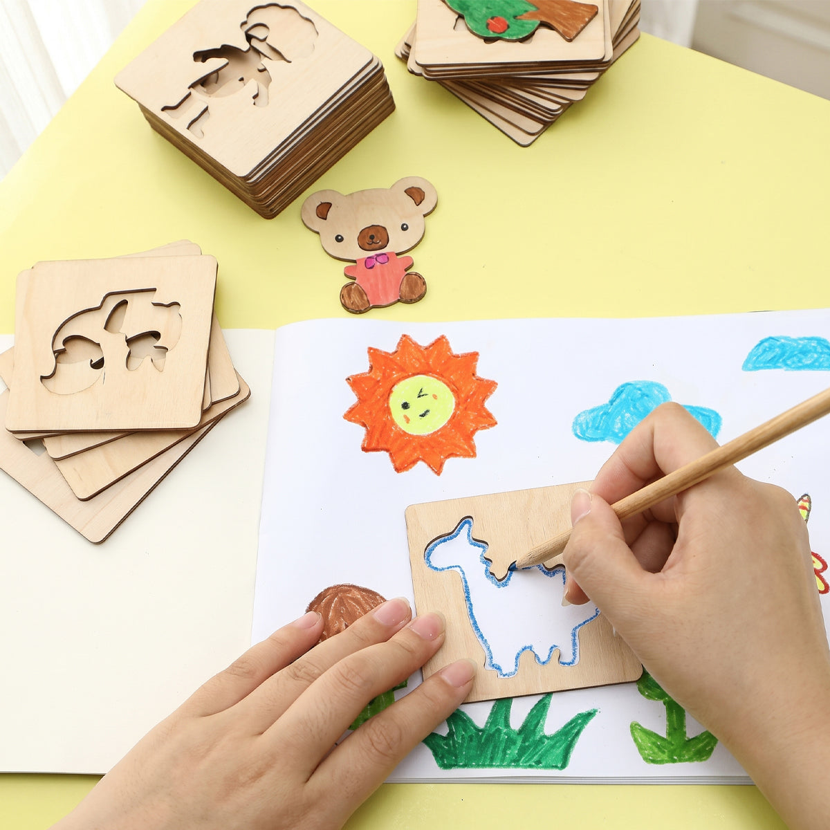 Wooden Drawing Stencils for Kids