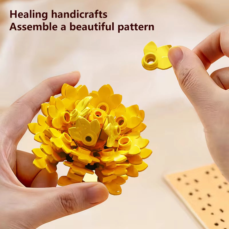 967 pcs Eternal Flowers Building Blocks Artificial Flower Bricks Home Decor Table Valentine's Day Birthday Gifts for Women Girls