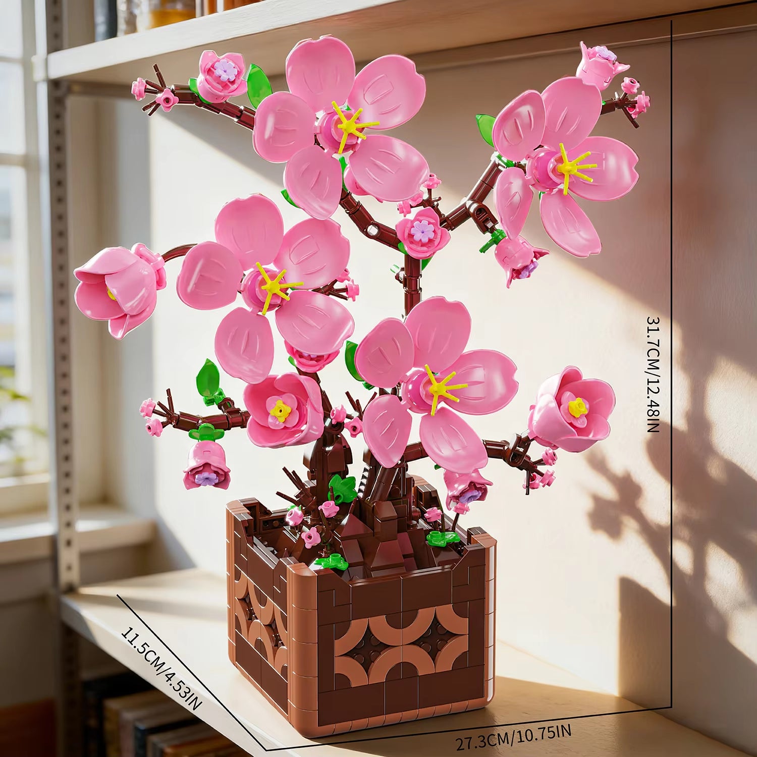 Peach Blossom Potted Plant Building Block Set