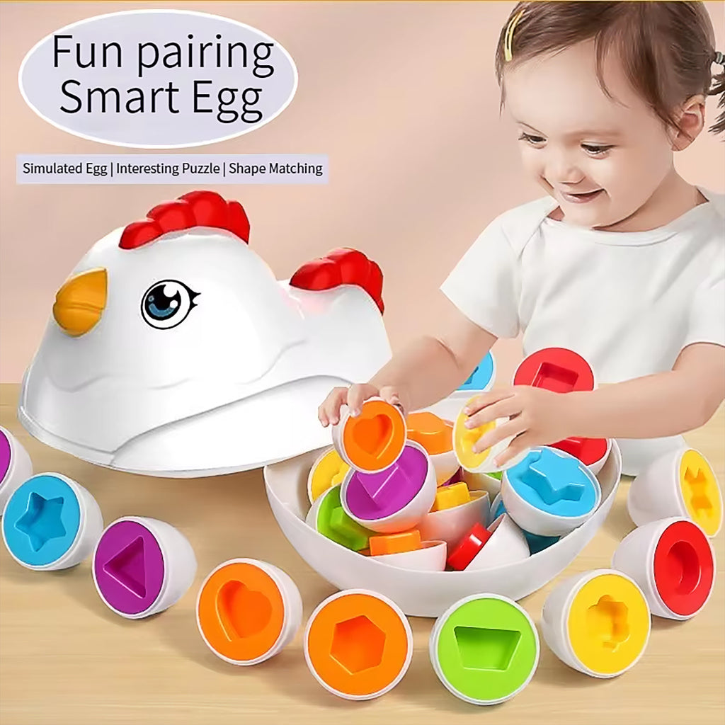 Matching Eggs Learning Toy with Chicken Storage Case