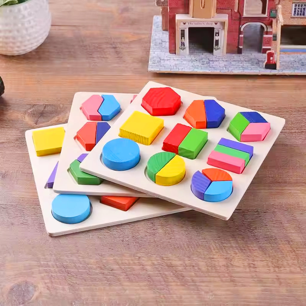 Wooden Shape Matching Puzzle Board