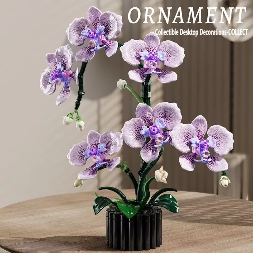 Orchid Flower Building Block Set, 619 Pieces