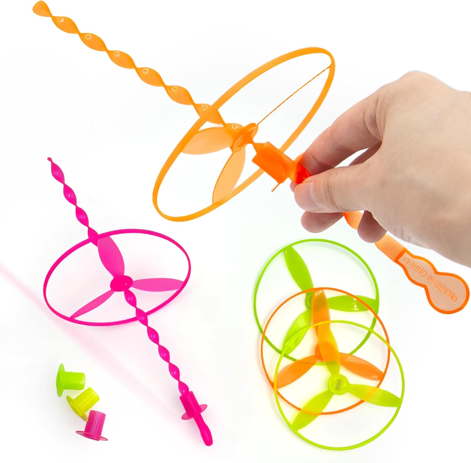 Kids LED Light-Up Flying Saucer Push Launcher Toy