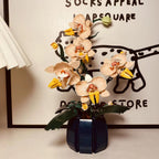 Orchid Flower Bouquet Building Block Set For Desk Decor