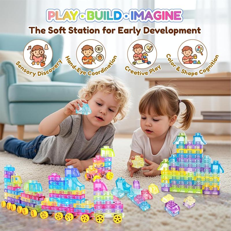Soft Gel Building Block Stress Relief Toy Set, 40 Pieces