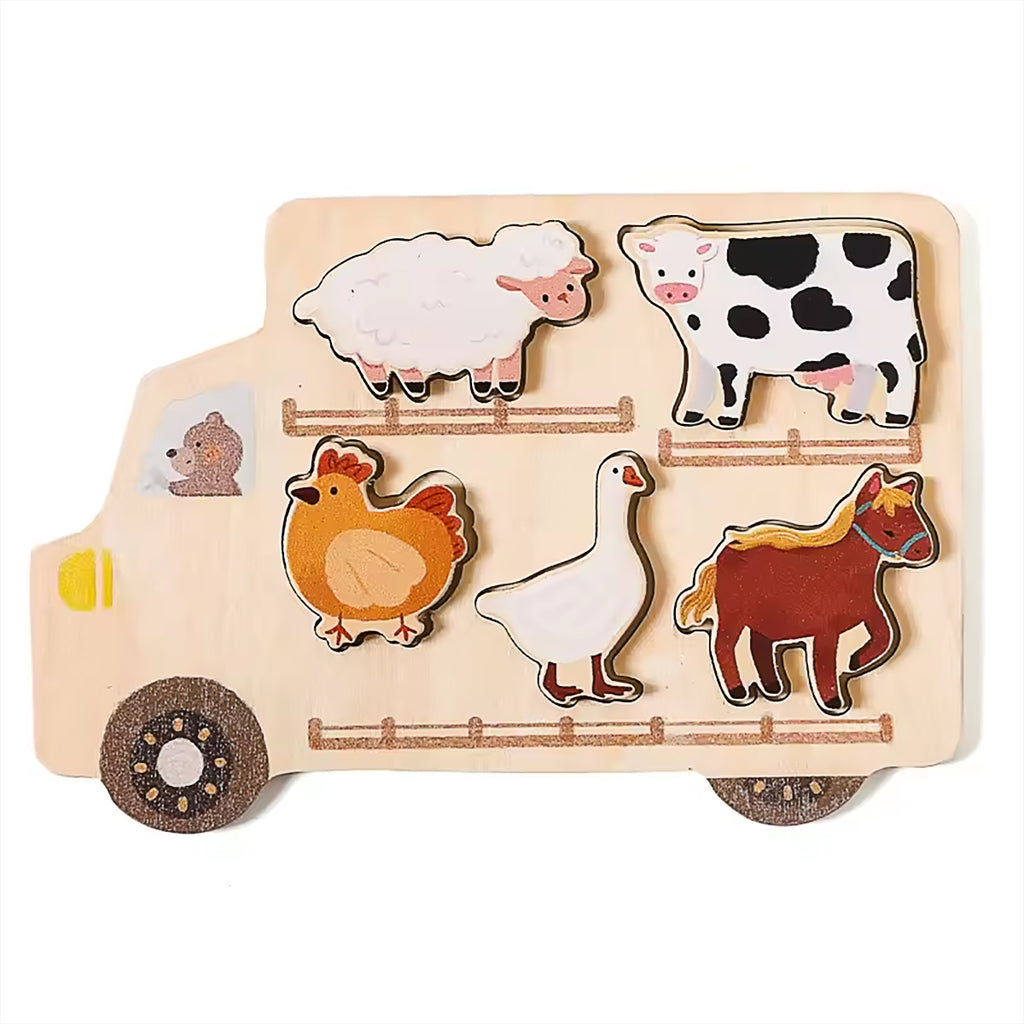 Montessori Wooden Traffic Car Puzzle