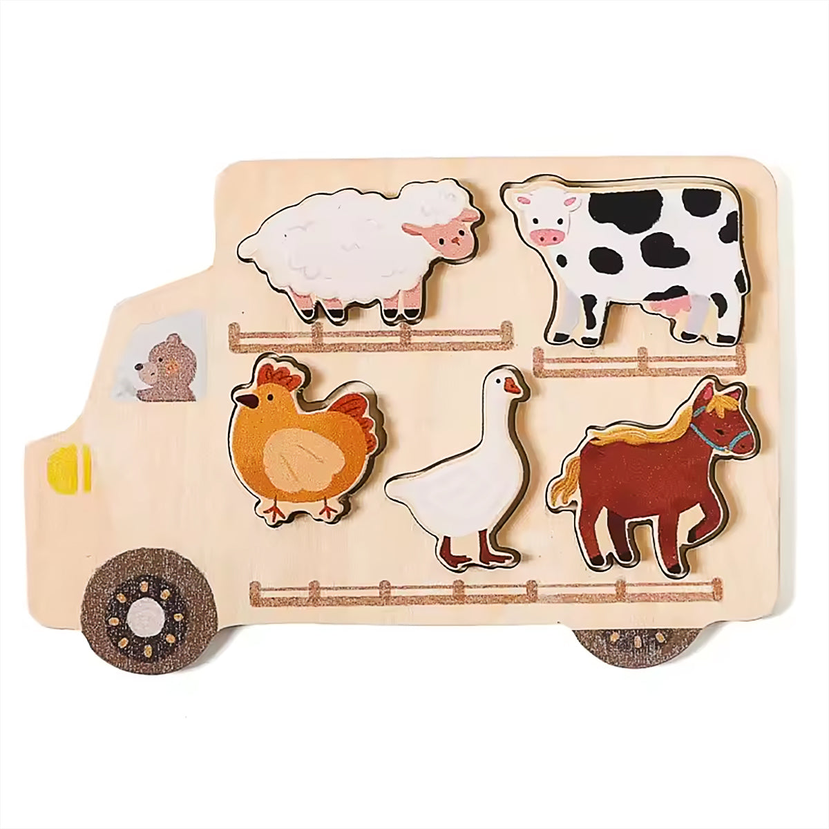 Montessori Wooden Traffic Car Puzzle
