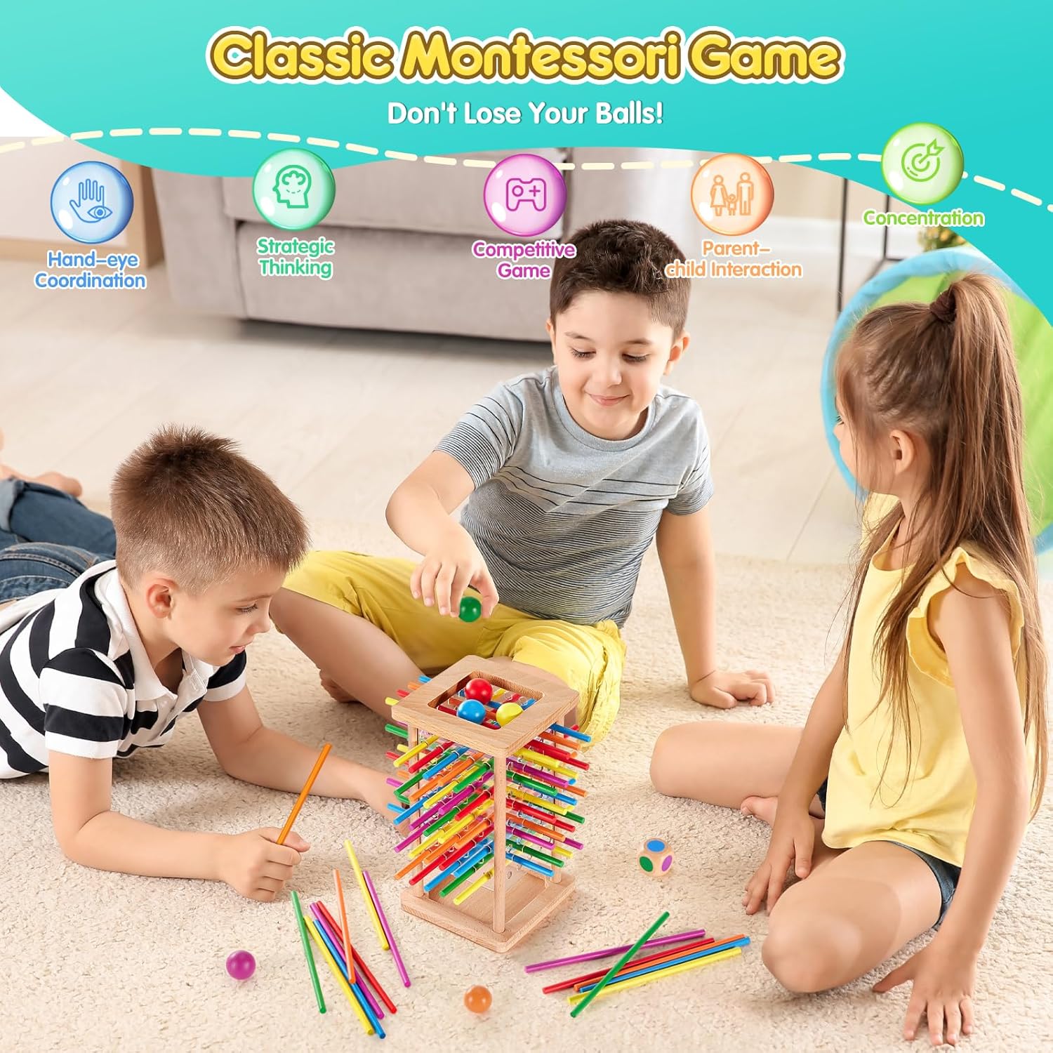Montessori Color Stick Board Game