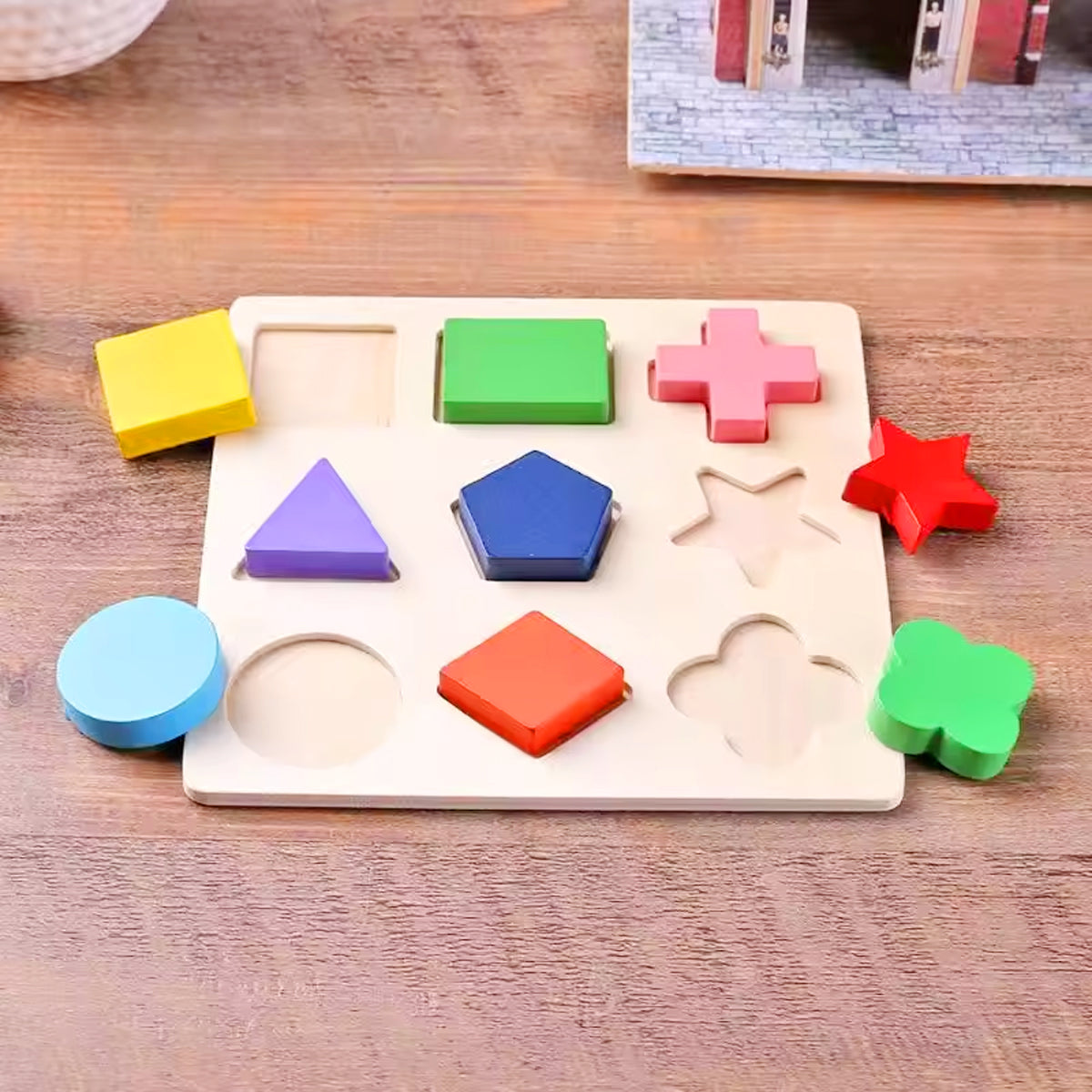 Wooden Shape Matching Puzzle Board